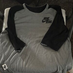 Nike Black and Gray Raglan Shirt